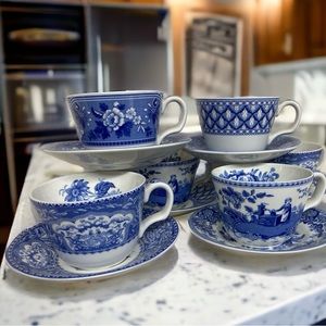 Set of 6 Spode blue room set